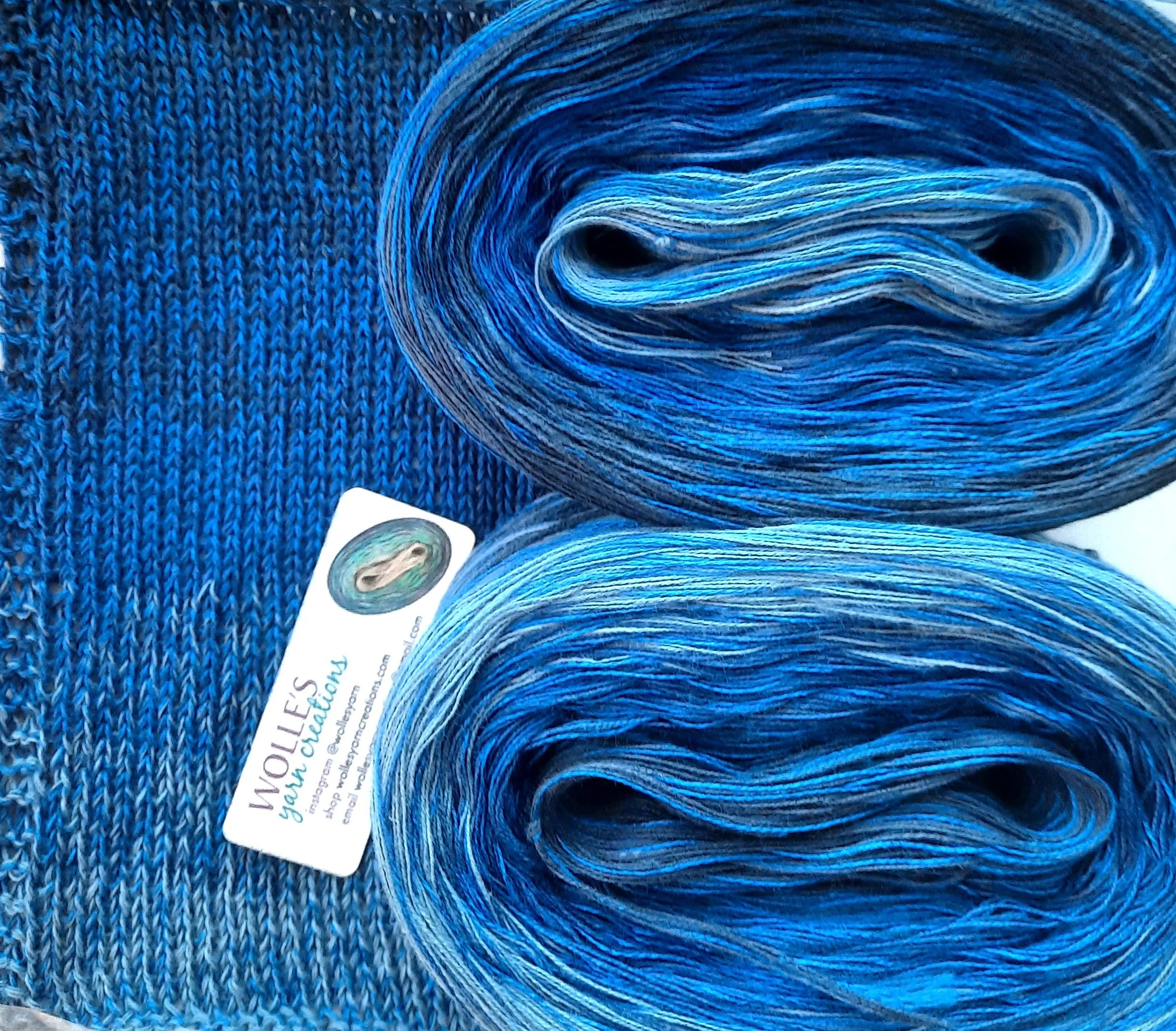 Blue Bamboo Cotton Knitting Yarn Gradient — Wolle's Yarn